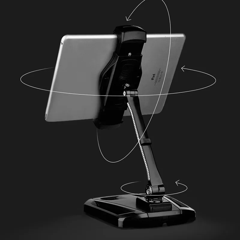 

Tablet Holder Stand USB Charger Adjustable Desk Mount Fits 4-13" Tablets / Phones for iPad Pro 9.7 11 Air 12.9 iPad 6 Mini 3 4