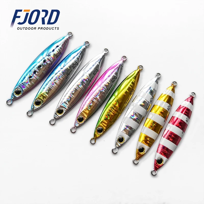 30g40g60g Slow shake Metal Jigging Fishing Spoon Iron Plate Long shot Laser Luminous Lead Baits Boat Sea Jig Lures | Спорт и
