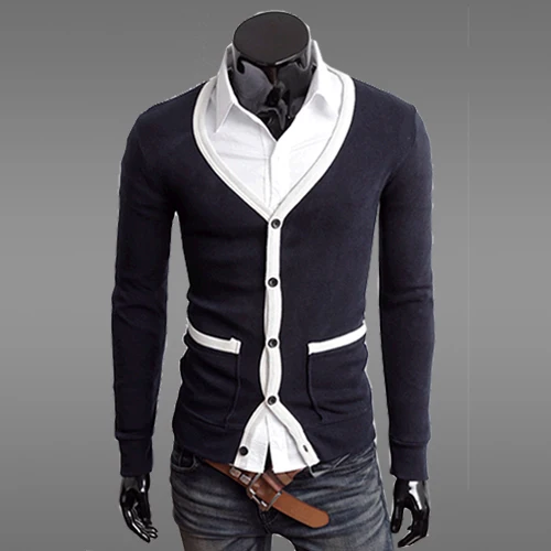 2013 autumn men\'s clothing slim cardigan V-neck ma...