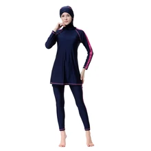 New Muslim Swimsuit Black Sunscreen Islamic Ladies’ Swimwear Modest Swimwear With Full Cover Muslim Swimming Suits With Cap T8