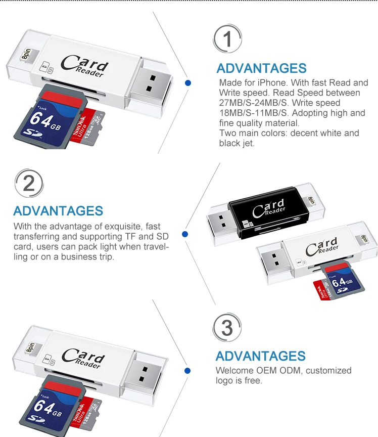 Kismo USB2.0 чтения карт памяти Micro SD карты OTG Lightning USB Card Reader для iPhone X 8 7 6 плюс 5S ipad телефонах Android