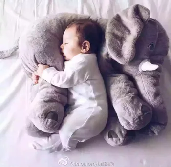 

Grey Elephant pillow 60cm large Baby Animal Elephant Placate soft plush Doll Stuffed Plush Pillow Kids home decor Bed decoration