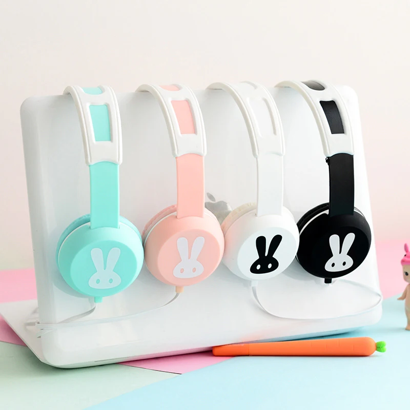 Cute Rabbit Headphone Sport Music Earphone With Microphone Headset Earbud Colorful Earphones For Kid Child Girl Birthday Gift