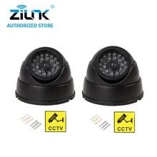 2 шт./пакет Манекен Поддельные камеры домашнего наблюдения безопасности CCTV купол мини-светодиод свет поддельные черные Имитационные камеры черный