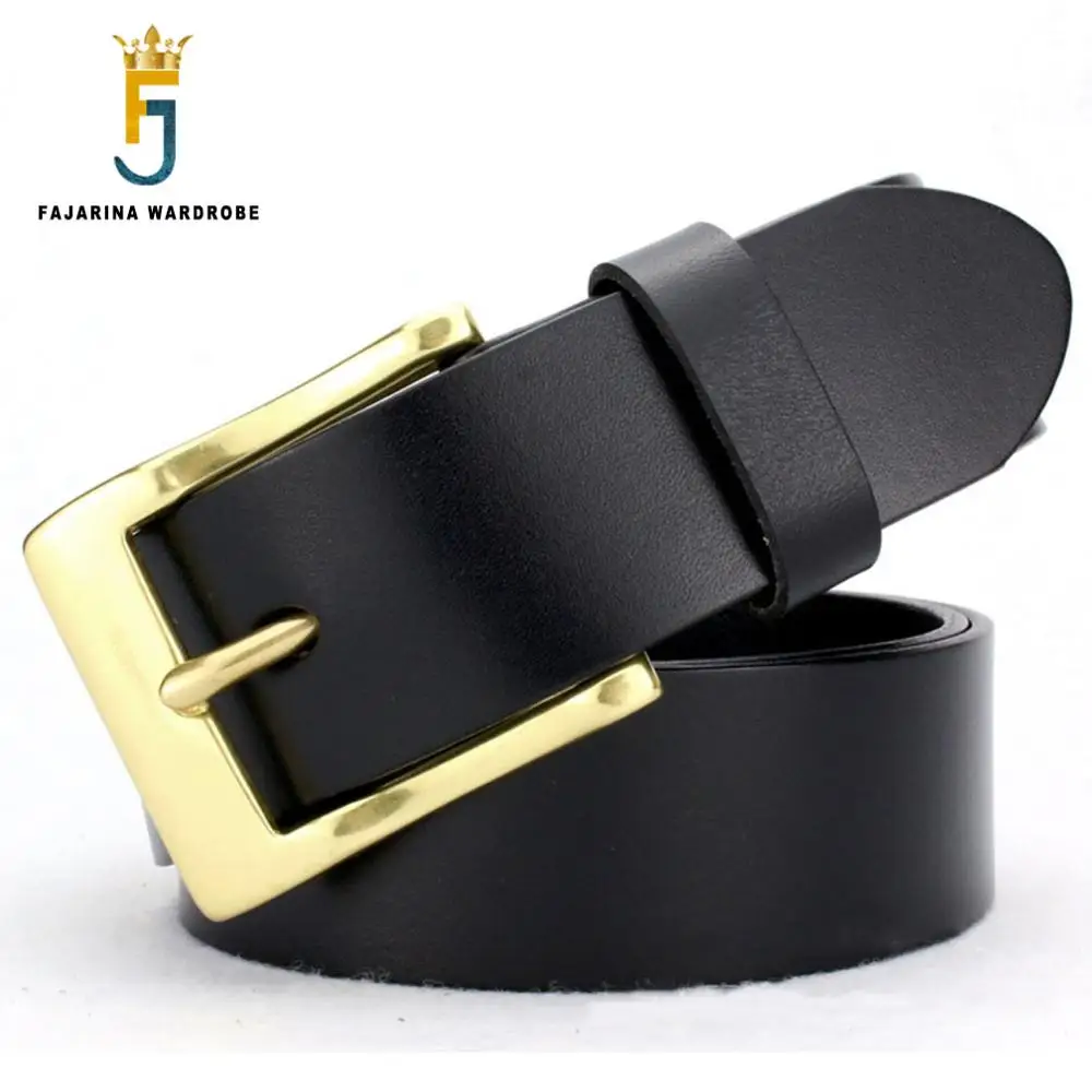 

FAJARINA Brand Quality Fashion Jeans Strp Cowhide Genuine Leather Mens Pin Buckle Belts for Men 38mm Wide Freeshipping NW0145