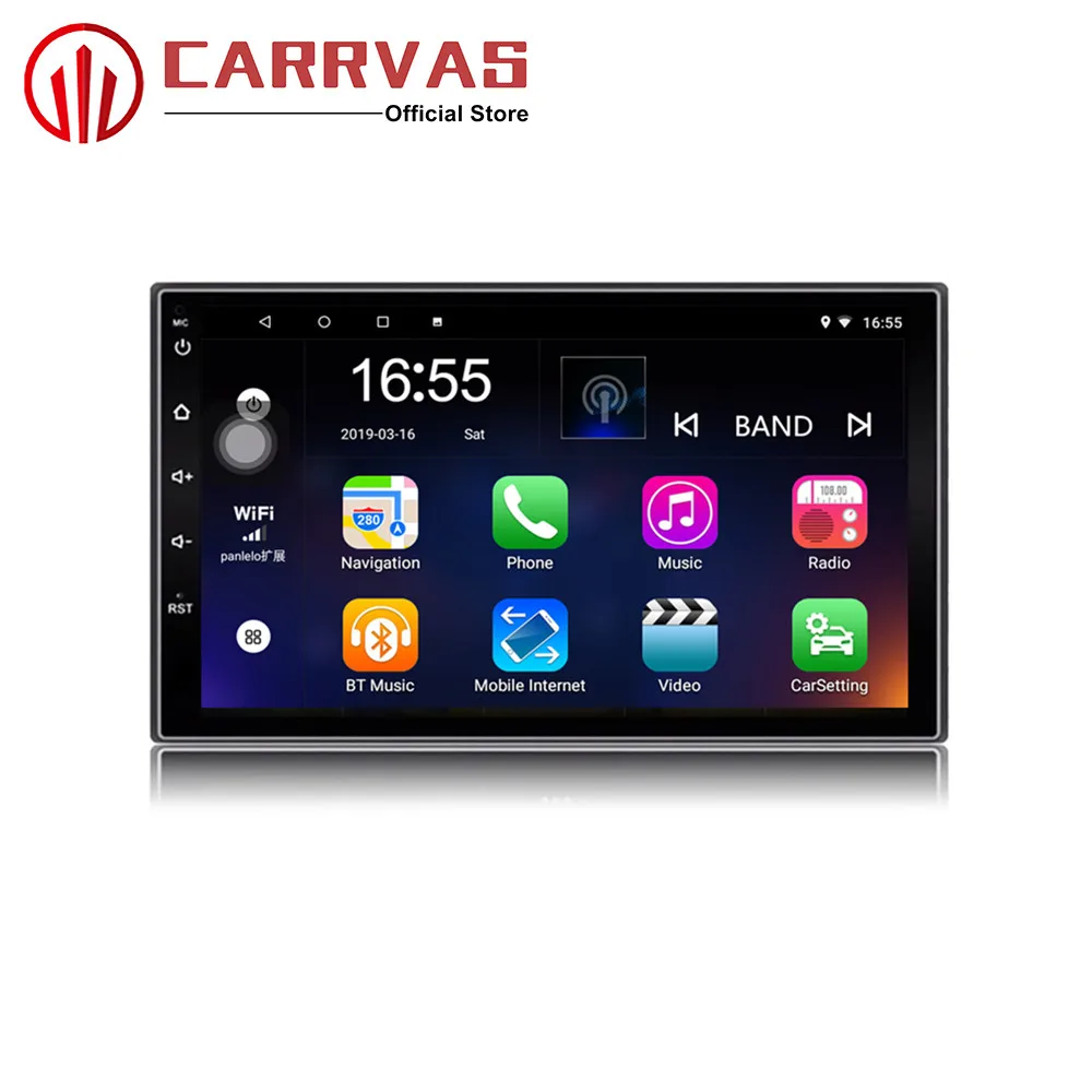 

CARRVAS 2 Din Car Multimedia Player Android 8.1 Built-in RDS 7 Inch HD Touch Screen GPS Navigation Wifi Bluetooth AM FM ISO