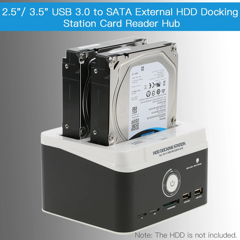 

Multifunctional 2.5"/3.5" USB 3.0 to SATA External HDD Hard Drive Docking Station Card Reader USB Hub with OTB/OTC Offline Clone