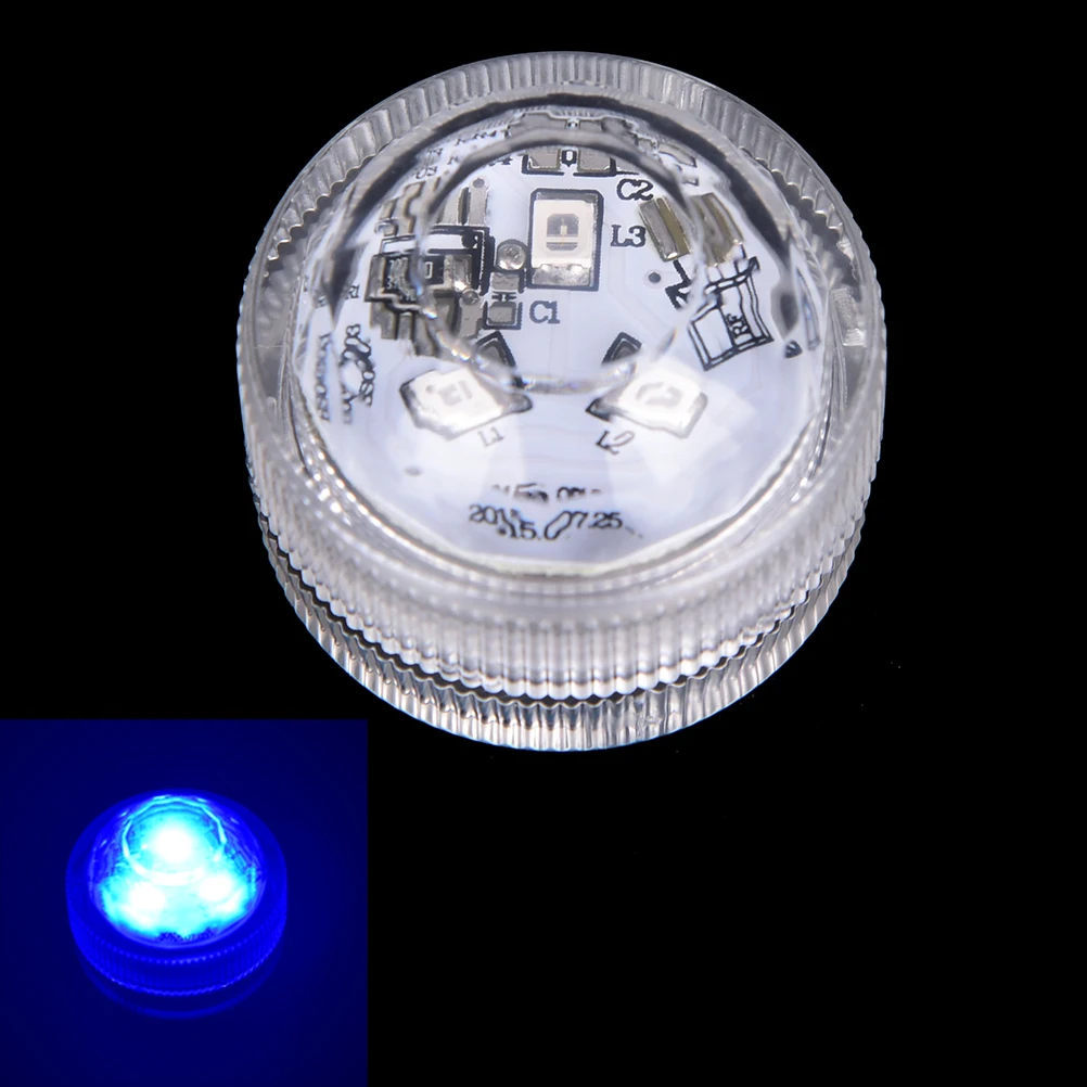3 светодиодный светильник с погружным аккумулятором для свадьбы/рождества, цветочное украшение, ваза для чая, свечи, батарейки в комплекте - Испускаемый цвет: Синий