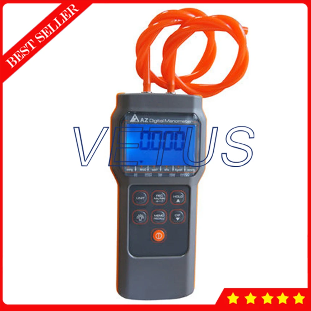 

Digital 1psi Manometer Pressure Differential Meter with 11units for selection Pressure Measuring Device AZ82012