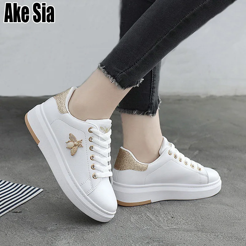 Ake ASIA/Новинка; высококачественные модные женские повседневные прогулочные туфли из искусственной кожи на плоской платформе; Mujer; Утепленная обувь с подошвой; Zapatos; A106