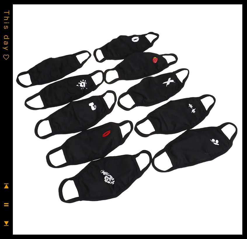 

1PCS Black Cotton Mouth Face Mask Cartoon Dustproof Mouth Face Mask Anime Women Men Muffle Face Mouth Masks