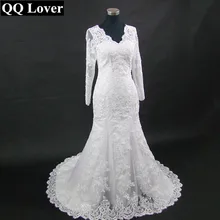 QQ Lover Новые Длинные рукава Русалка Аппликации Vestido De Noiva свадебное платье невесты Свадебные платья