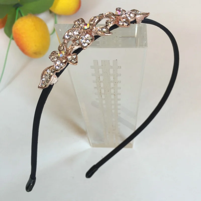 Korean Jewelry Shine Rhinestone Headband Flower Flora Princess Bride Hairband Tiara Crown Cute Elsa Hair Accessories Headbands zx 1038 elegant gorgeous rhinestone bride tiara golden size m