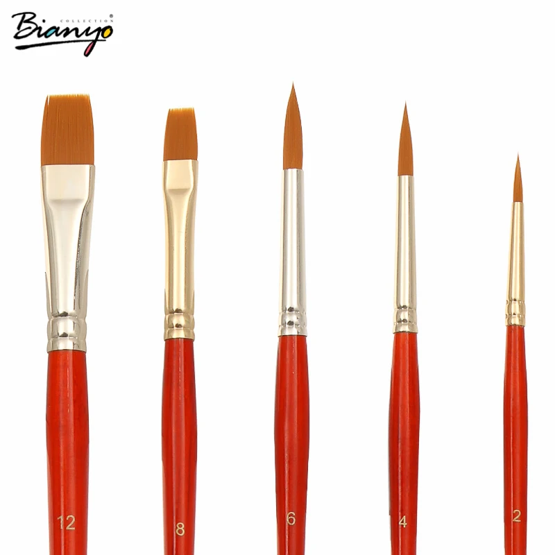 

Bianyo Water Brush Paint Brushes Pen 5/Pcs A Set Office For School Gouache Water Brush For Artist Supplies Thin Painting Pen