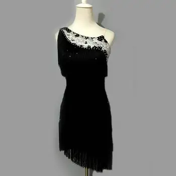 

New style Latin dance costume sexy senior tassel stones latin dance dress for women latin dance competition dresses S-4XL