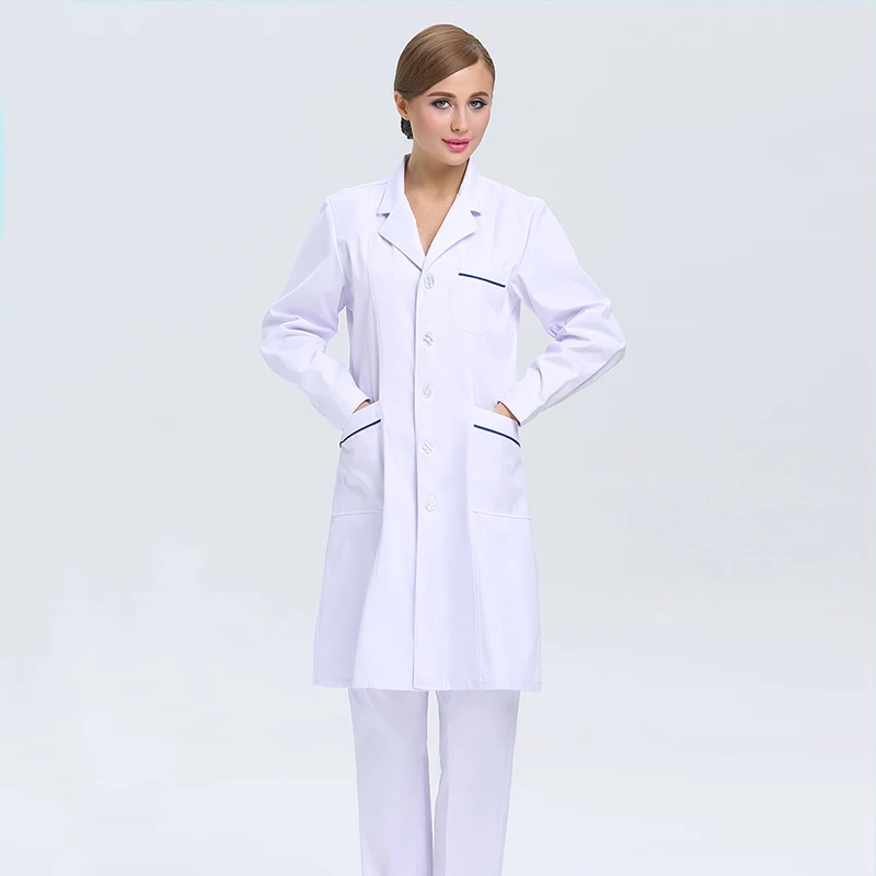 Sanxiaxin летняя зимняя форма медсестры, медицинская одежда для женщин и мужчин, медицинские халаты, лабораторное пальто, белое пальто, стоматологическая одежда, униформа - Цвет: Woman Long sleeve