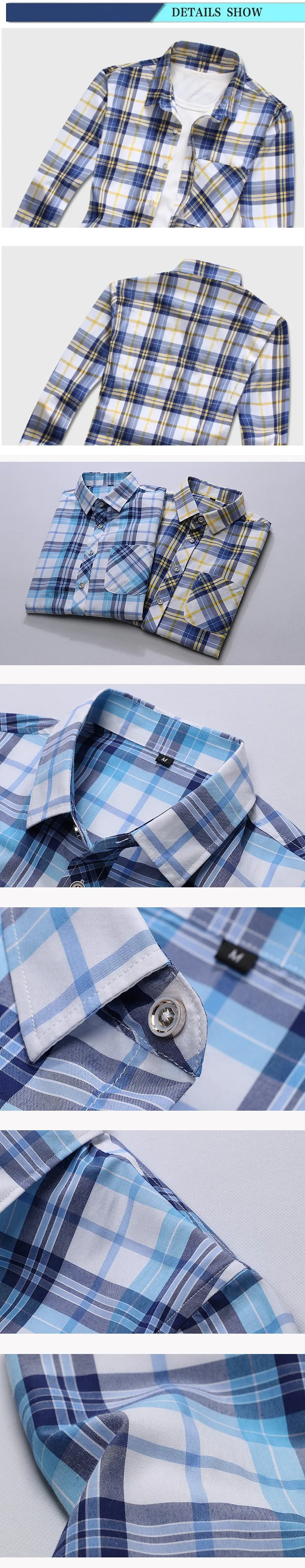 2019 Новое поступление мужская рубашка с длинным рукавом мужская одежда рубашки Брендовые повседневные модные деловые клетчатые стильные