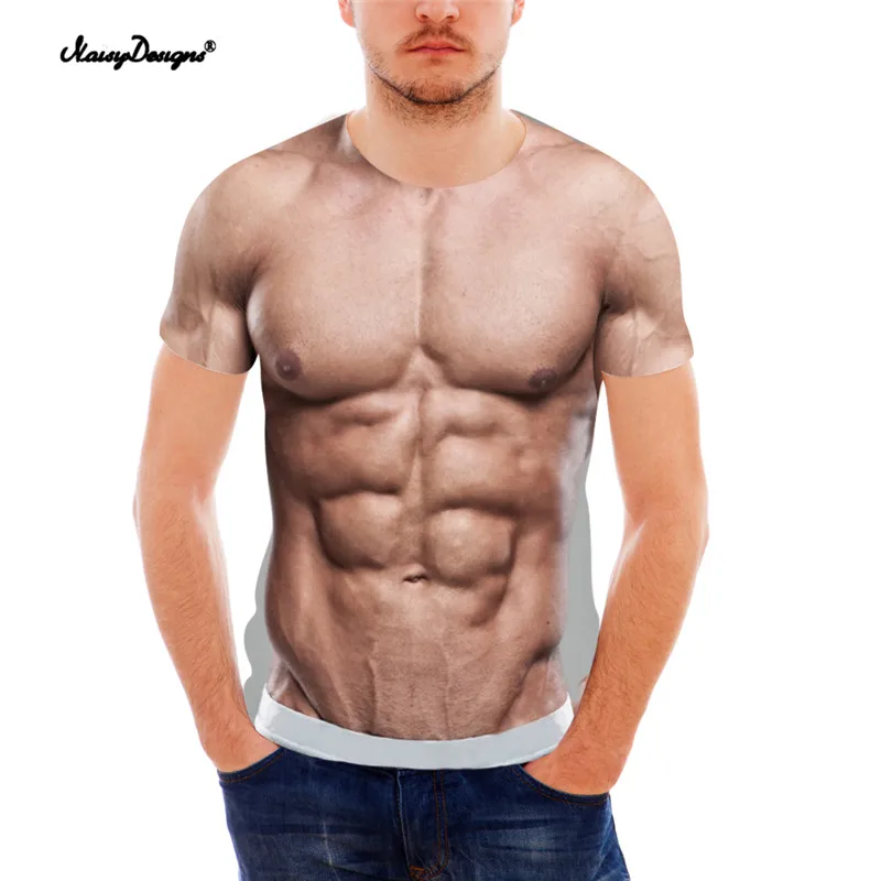 Noisydesigns/забавная 3D Футболка с принтом мышц для брюшной полости мужская