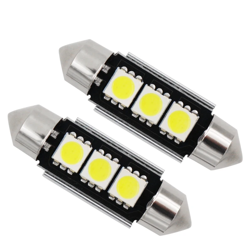 1 шт. 36/39/41 мм C5W 3SMD 3 SMD 5050 светодиодный CANBUS гирлянда лампы номерного знака