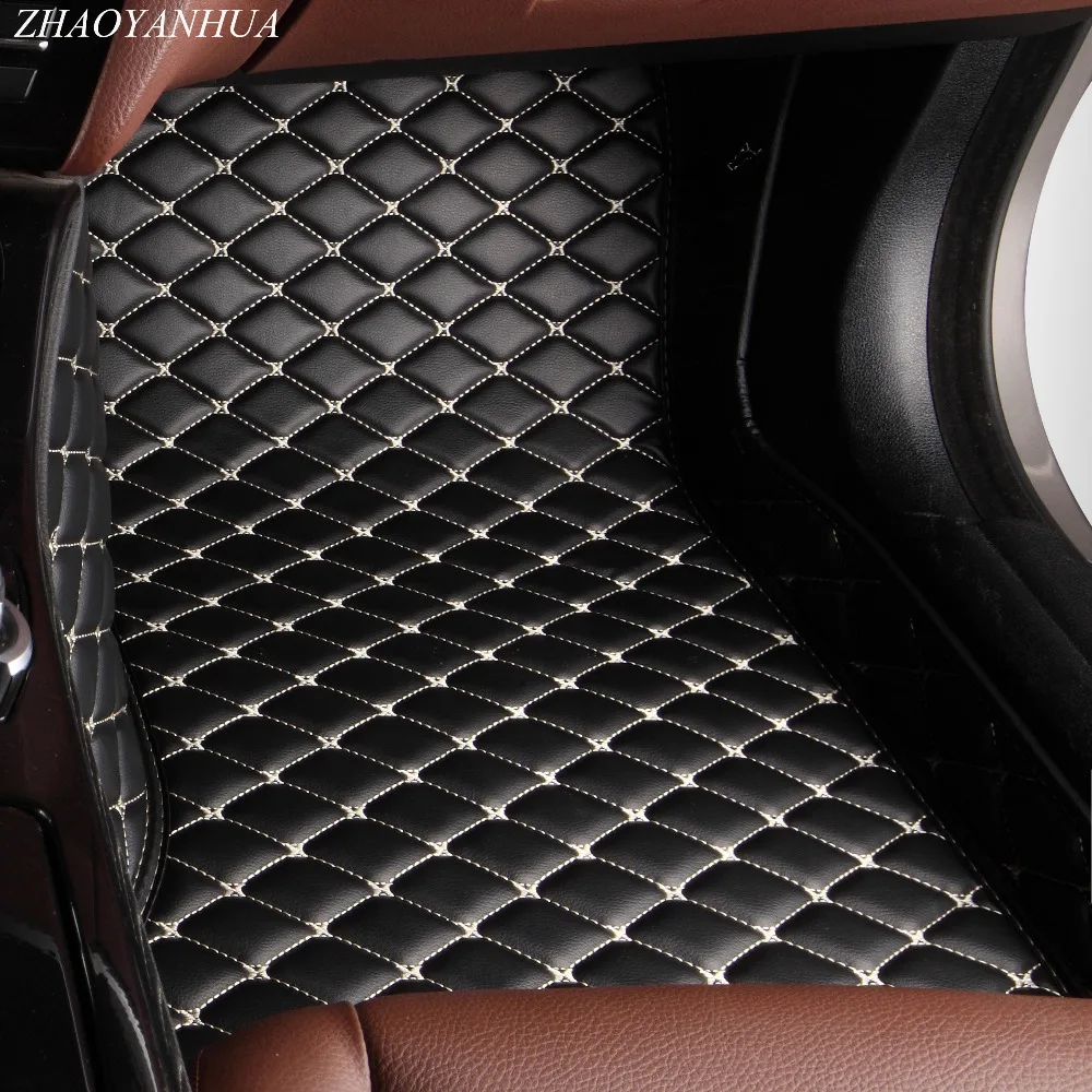 

ZHAOYANHUA car floor mats made for Toyota Hilux 5D full cover case car-styling carpet rugs PVC leather perfect liners (2004-2015