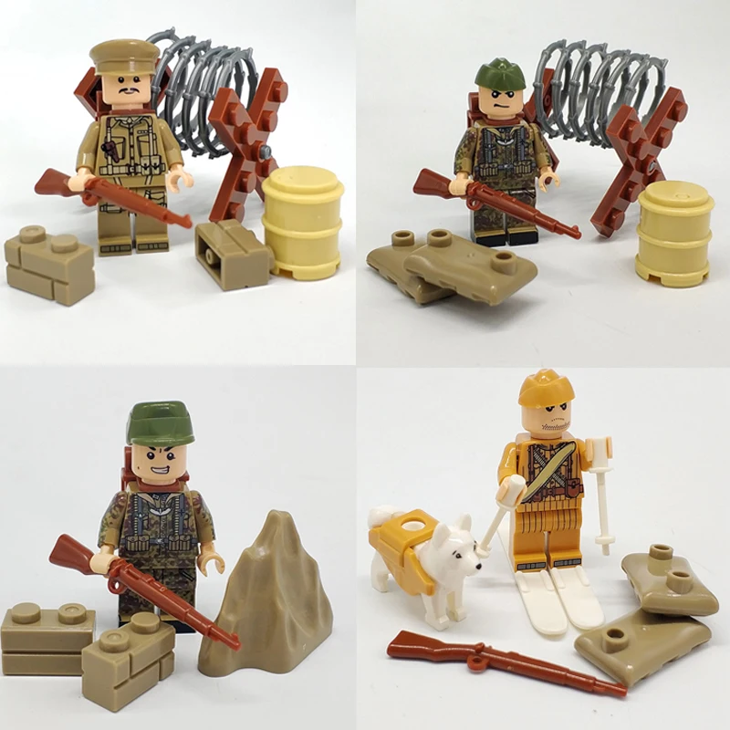 

Single Sale WW2 Military Germany Soldiers Figures Building Blocks LegoINGlys British Army Weapons Guns Accessories Blocks Toys