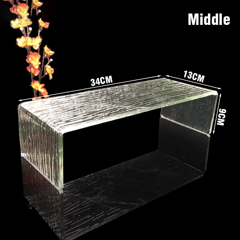 Сашими поднос акриловый суши стенд демонстрационная полка буфет прозрачный торт Рождественская столовая посуда пищевая тарелка 3 разных размера 1 шт