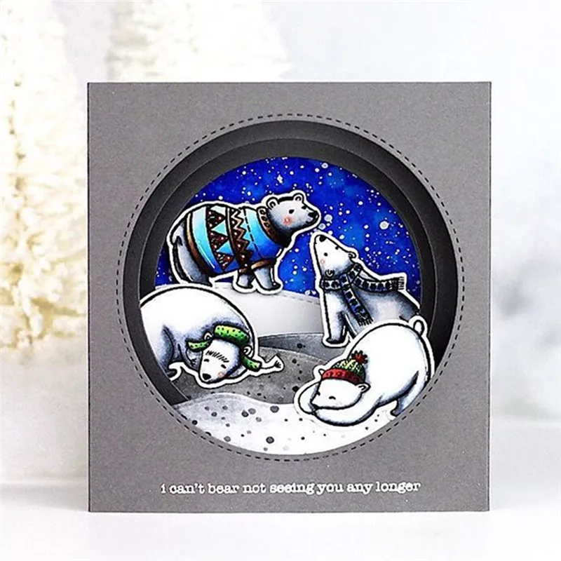 

New Arrival Cute Bears Metal Cutting Dies Animals Set Dies Card Craft Dies Scrapbooking Album Embossing Gifts Craft Dies