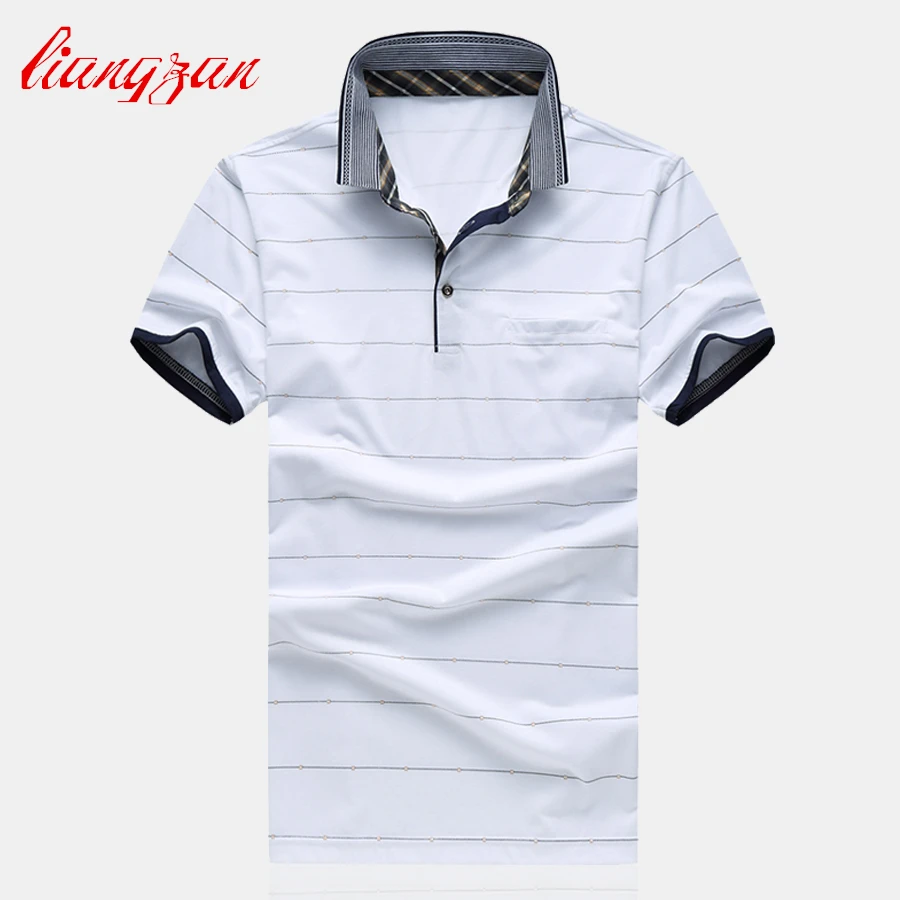 

Men Stripe Polo Shirts Summer Short Sleeve Casual Slim Fit Big Size M-6XL Breathable Brand Business Cotton Polo Shirts SL-G15