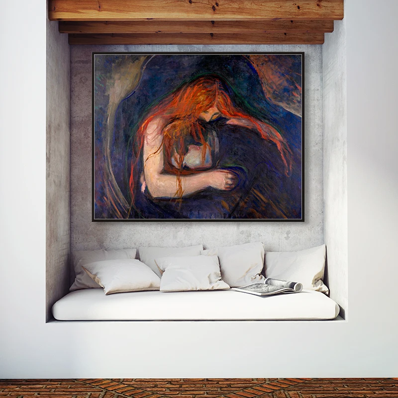 Вампир от Edvard Munch в Музее современного искусства копия, холст Художественная печать живопись плакат Настенная картина для гостиной домашний декор