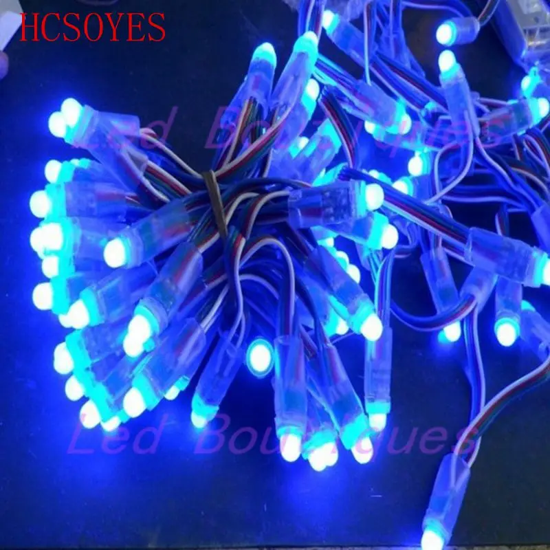 DC 5V/12V 50pcs/lot WS2811/WS2801/RGB Independently Addressable led module waterproof IP68 round full color RGB string |