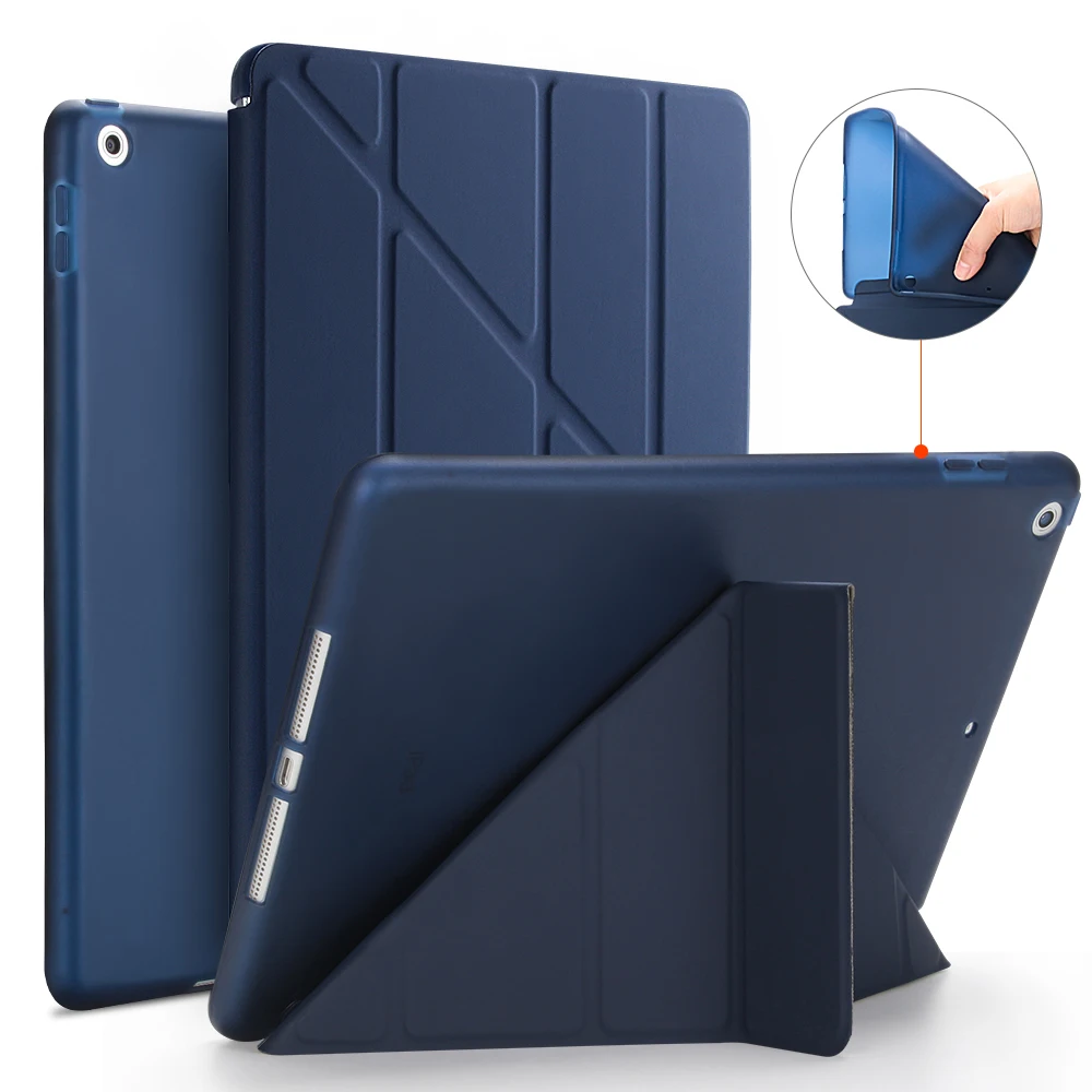 

Smart Case For New iPad 9.7 2018 Version Stand PU Leather Cover Soft TPU Silicone Bottom For New iPad 9.7 2017