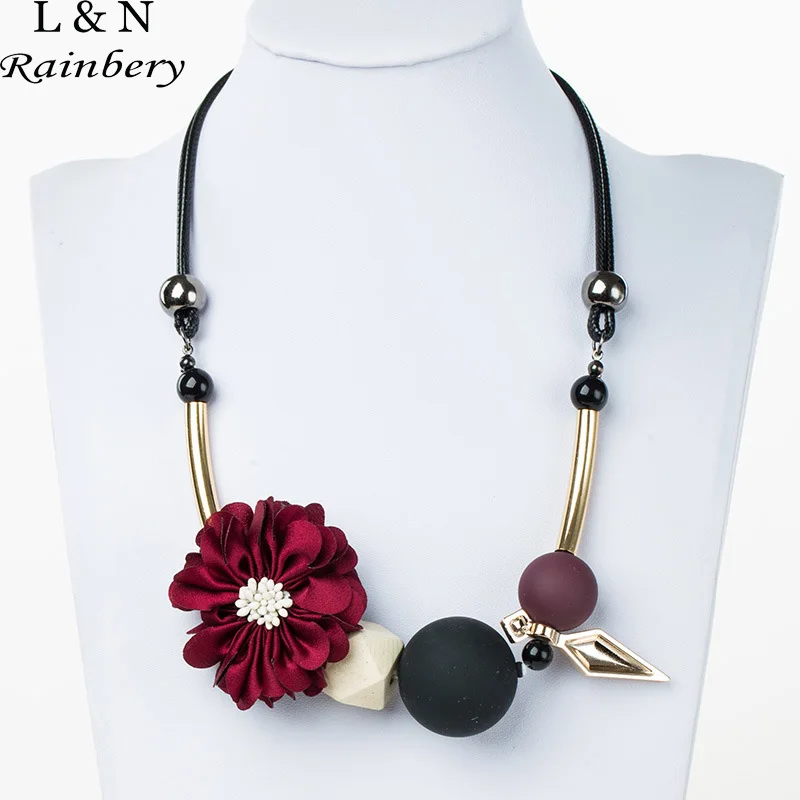 Rainbery, женское ожерелье, массивное цветочное ожерелье, s& Кулоны, деревянные бусы, колье, ожерелье для женщин, ювелирное изделие JN1047