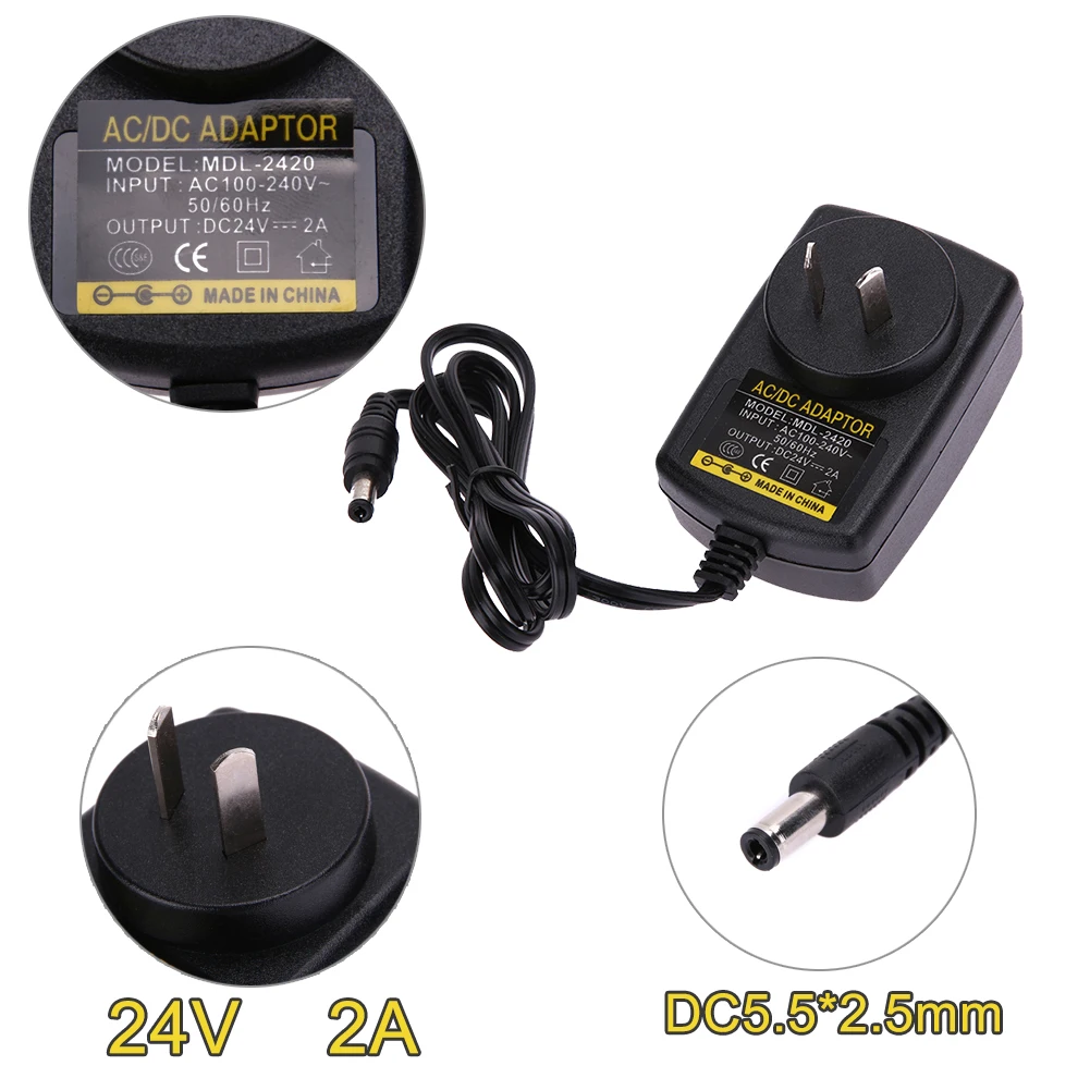 Универсальный Питание адаптер DC24V 2A переменного тока 100V 240V DC/DC 24V преобразователь