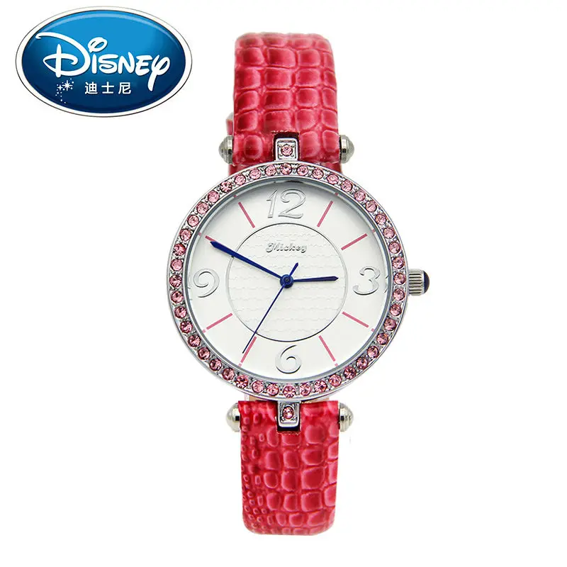 

Disney Kids Watch Women Watch Mickey Mouse Casual Fashion Cute Quartz Wristwatches Girls Boys Leather clock