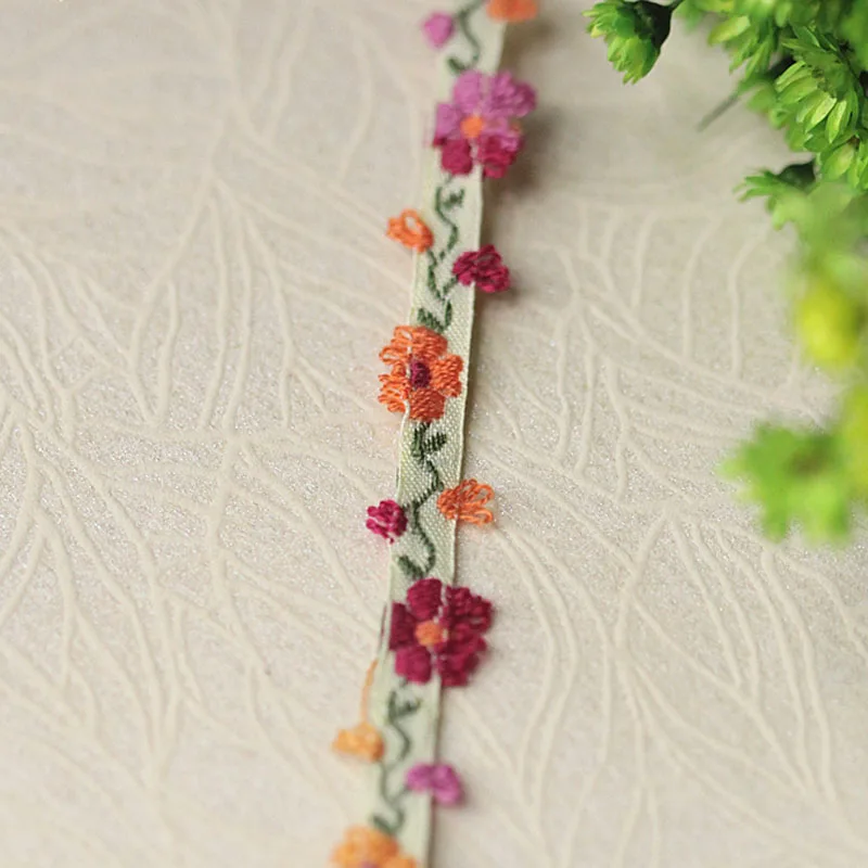1yard embroidery flowers trimmings for clothing DIY sewing embroidered webbing trim for dresses