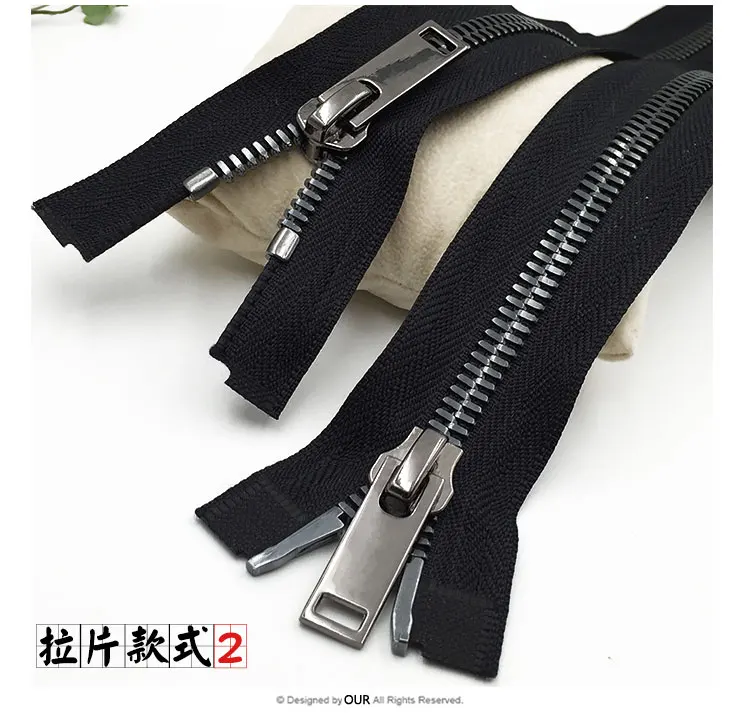 8 metal zipper with double sliders down jacket coat zipper repair