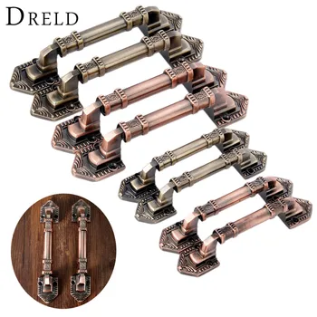 

DRELD 2Pcs 96/128mm Antique Furniture Handles Vintage Cabinet Knob and Handle Door Wardrobe Kitchen Pull Knob Furniture Hardware