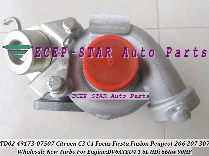 Бесплатная доставка TD02 49173-07507 49173-07506 для FORD Focus Fiesta Peugeot 207 307 Berlingo Citroen C3 C4 л HDi |