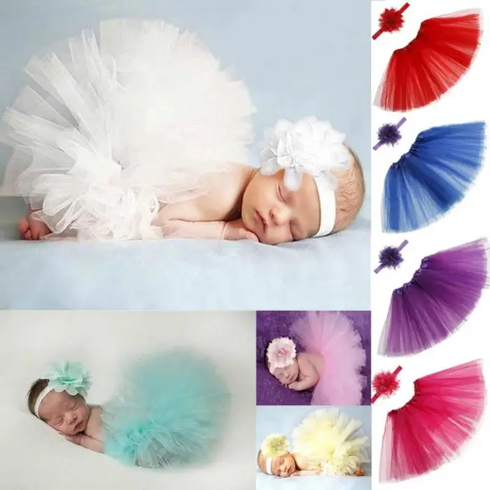 Реквизит для фотосессии новорожденных; Детский костюм; наряд принцессы; юбка-пачка для малышей; повязка на голову; реквизит для фотосессии для малышей-17; 88; M09