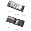 BISON DENIM Cow Leather Wallet Men Money Purse With Zipper Coin Pocket ID Card Genuine Leather Mini Purse For Men W9348 4