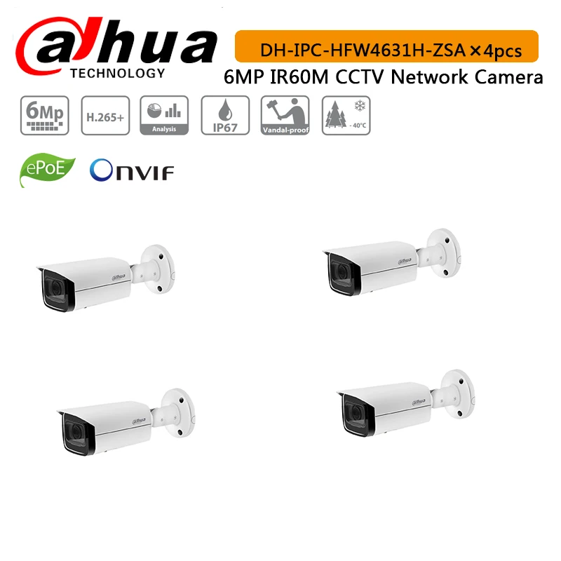 DH IPC-HFW4631H-ZSA 6MP IP камера Обновление от IPC-HFW4431R-Z Встроенный Микрофон Micro SD слот для