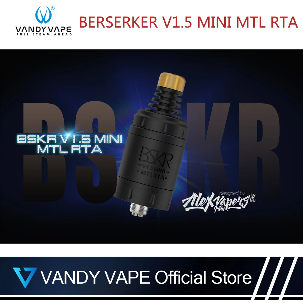 

Original Vandy vape BSKR V1.5 Mini MTL RTA Tank 2ml to 2.5ml Capacity VS Vandyvape Berserker V1.5 Atomizer E-Cigarette