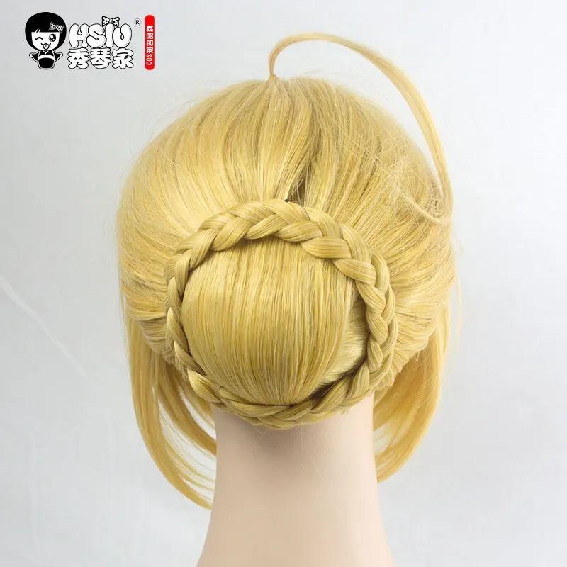 HSIU новый высококачественный Сабер артурия Пендрагон Косплей парик из Fate Costume Play
