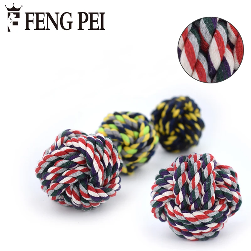 Dogs Puppy Toys Balls Resistant To Bite Cotton Knot Rope Puppy Play Chew Toys For Dogs Pet