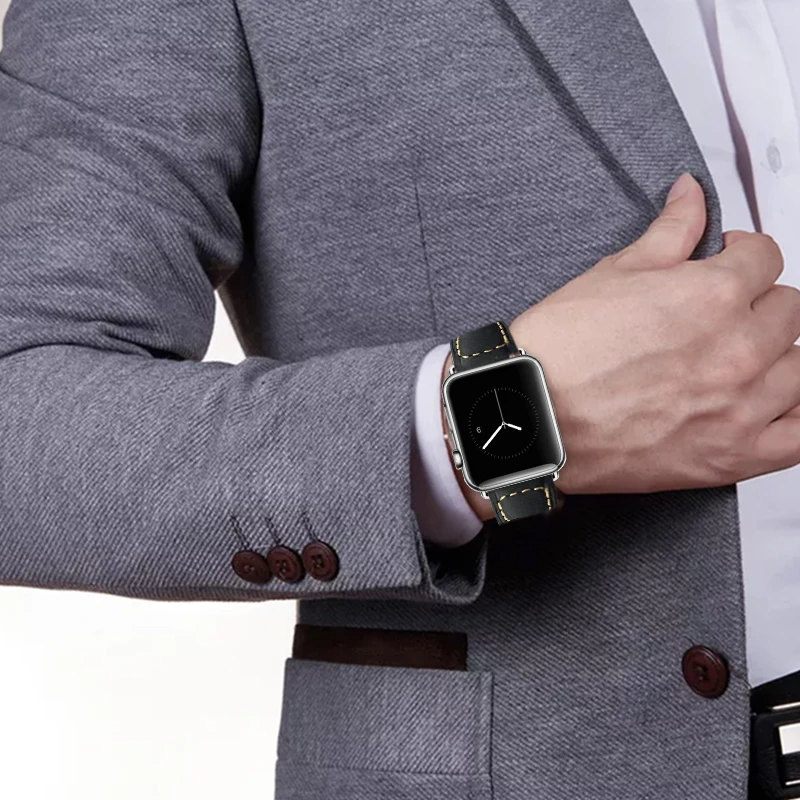 

For Apple Watch Retro Carve Pattern Big Buckle+Genuine Leather Band For Apple iWatch Series 1 2 3 Watch Strap Watchband 38-42mm