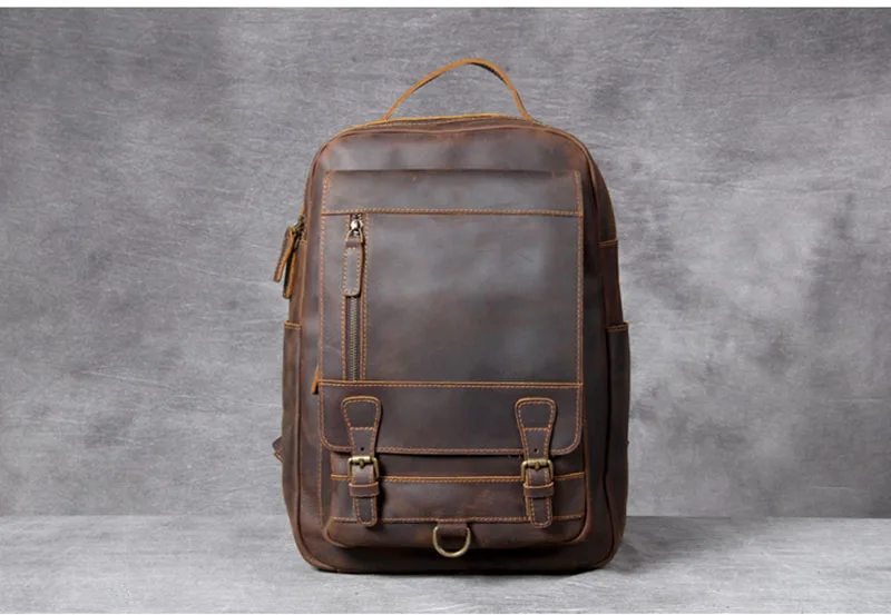 AETOO винтажный рюкзак из кожи mad horse большой емкости, кожаная сумка через плечо, кожаная сумка для компьютера