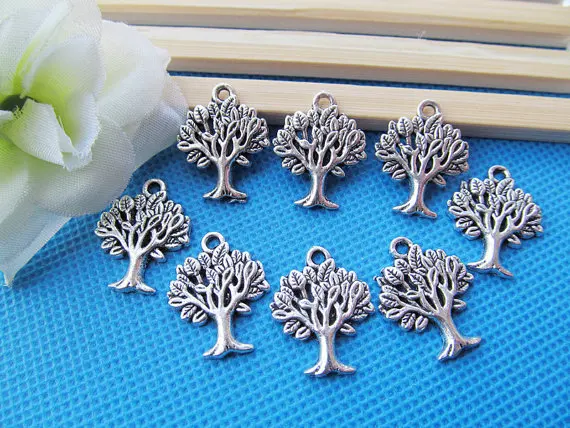 

200pcs Antique Silver tone/Antique Bronze Filigree Lucky Wish Tree of Life Pendant Charm Finding,DIY Accessory Jewellry Making