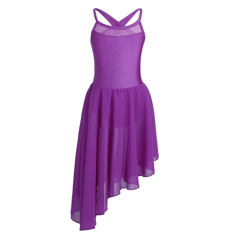 

FEESHOW Kids Girls Sleeveless Chiffon Mesh Criss-Cross Pack Ballet Dresses Professional Gymnastics Leotard for Ballerina Dancing