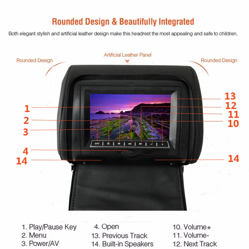 Caroad 2 шт. 9 дюймов подголовник автомобиля монитор MP5 dvd-плеер с застежкой-молнией на тонкопленочных транзисторах на тонкоплёночных транзисторах ЖК-дисплей Экран Поддержка ИК/FM/USB/SD/Динамик/игры