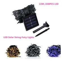 22 м Солнечный открытый 200 светодиодный светящиеся гирлянды на солнечной энергии питание водонепроницаемый декоративный свет с 8 режимами работы для Garde Вечерние